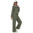thumbnail image 4 of LMSOBT Two Piece Sets for Women Fall Travel Vacation Outfits 2026 Long Sleeve Lounge Sets Side Slit Wide Leg Pants, 4 of 5