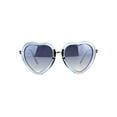thumbnail image 1 of Womens Oversize Valentine Heart Shape Mirrored Sunglasses Blue, 1 of 4