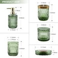 thumbnail image 6 of Ahot Green Bathroom Accessories Set, 5Pcs Clear Glass Bathroom Accessories, Hand Soap Dispenser, Soap Dish, Toothbrush Holder Set, Tumbler, Qtips Holder, 6 of 6