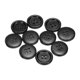 thumbnail image 1 of Botón de costura de madera Uxcell de 10 piezas 28L 11/16" (18mm) 4 agujeros botones redondos de repuesto para ropa manualidades decoración, negro, 1 of 6