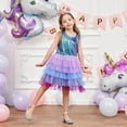 thumbnail image 4 of GYRATEDREAM Toddler Girl Tutu Dress Sequin Tulle Princess Prom Dresses Kids Girl Birthday Party Outfit Summer Sleeveless Dresses for 5-6T, 4 of 9