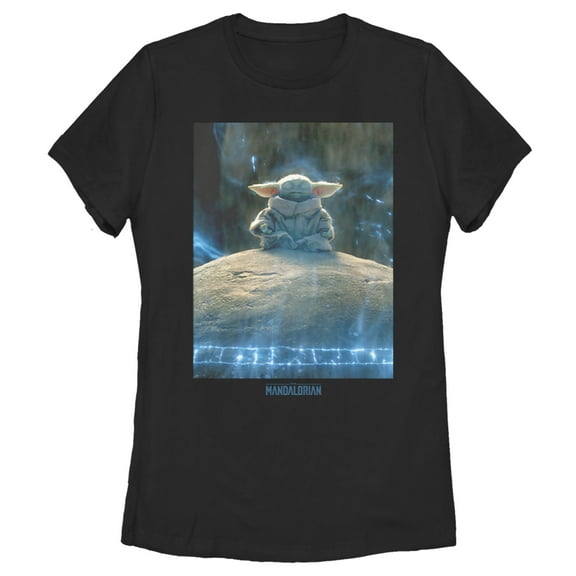 Women's Star Wars: The Mandalorian The Child Meditation Graphic Tee Black Small