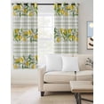 thumbnail image 2 of Yellow Lemon Kitchen Curtains Country Botanical Fruit Sage Green Striped Cafe Short Curtains for Bathroom Blackout Window Curtain Small Window Treatment Drapes for Bedroom Living Room 27.5"x39"x2, 2 of 9
