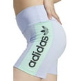thumbnail image 3 of adidas Originals High Shine Shorts (Womens, Blue Dawn, LG, One Size), 3 of 3