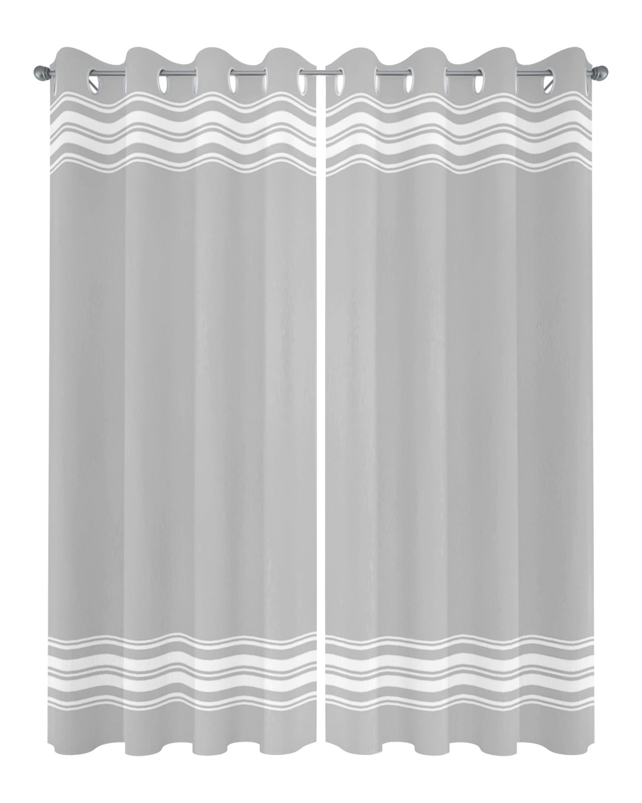 Outdoor Curtains for Patio, Grey Striped Waterproof Blackout Outside Curtain for Porch/Pergola/Gazebo, Luxurious White Stripes Modern Abstract Art Thermal Insulated Drapes, 2 Panels, 54 x 84 Inch
