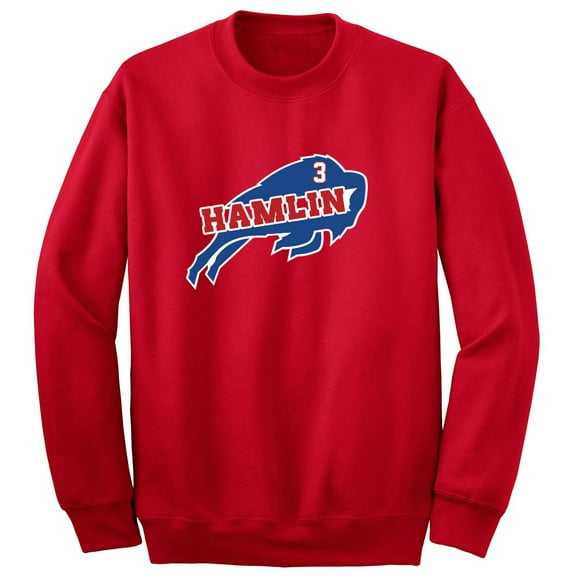 Bills Damar Hamlin Logo Prayers Crew Neck Sweatshirt ADULT 2XL
