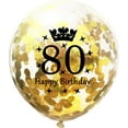 thumbnail image 4 of 80th Birthday Balloons Black and Gold 80th Birthday Party Decorations for Men Women Latex Confetti Balloon Happy 80 Years Old Theme Birthday Supplies 12 Inch 15 Pack(80 Birthday Decor), 4 of 5