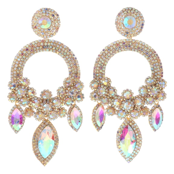 Large Rhinestone Chandelier Earrings