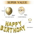 thumbnail image 5 of Happy Birthday Balloons Banner, Lefiocky 16" Mylar Foil Letters Birthday Decorations, Gold, 5 of 9
