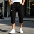 thumbnail image 4 of Men Cargo Shorts Joggers with Pockets Hiking Shorts Relaxed Fit Summer Clothes Men's Workout Shorts, 4 of 6