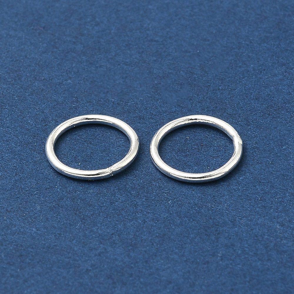 Brass Soldered Closed Jump Rings Round Cadmium Free & Lead Free Silver Color Plated 18 Gauge 10x1mm Inner Diameter: 8mm Hole: 8mm