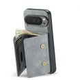 thumbnail image 2 of ELEHOLD Case for Google Pixel 9A, Faux Leather TPU Back Shockproof Anti-Scratch Flip Stand Magnetic Datachable Card Cash Slots Wallet Case, Gray, 2 of 12