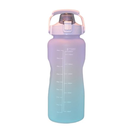 

Meizhencang 2000ml Water Bottle Scale Marker Leakproof Plastic Gradient Colours Drink Jug for Office