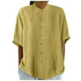 thumbnail image 3 of Hauts pour Femmes Manches Longues Ample Adulte Mode Mignon Chemise de Travail Chemises pour Femmes Mignon Haut d'Été Haut de Course Chemises d'Été pour Femmes Chemises de Compression pour Femmes pour l'Été, 3 of 7