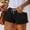 Black women casual elastic waist shorts a1, variant on Cagogo Women Casual Elastic Waist Flowy Loose Shorts for Summer Vacation Beach Travel Solid Drawstring Lounge Shorts with Pockets, Black 2XL
