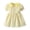 10#Fluorescence Yellow, variant on Sibling Matching Solid Peter Pan Collar Girl Dress Kids Puff Sleeve Button Dress Matching Boy Suspender Short Outfit Sets