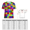 thumbnail image 2 of Colorful Puzzle Pieces Women's T-Shirt Short Sleeve T Shirts Tops Tee Ladies Loose T, 2 of 6