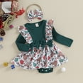 thumbnail image 3 of Okbabeha Newborn Baby Girl Christmas Outfit Clothes 0 3 6 9 12 18 24Month Ribbed Romper Dress Onesie Bodysuit Xmas Dress Winter, 3 of 7