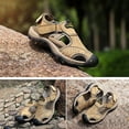 thumbnail image 5 of Leather Sandals for Men Men's Outdoor Leather Non-slip Anti-kick and Anti-collision Beach Sandals Khaki 13(46), 5 of 8