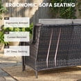 thumbnail image 4 of Giantfurnni Outdoor Wicker 3-Seater Deep Seat Rattan Sofa with Removable Cushion, Patio, Balcony, Deck Furniture, 4 of 9