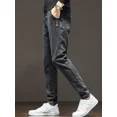 thumbnail image 2 of Pantalones vaqueros ajustados para hombre, pantalones vaqueros ajustados con bolsillos, ajustados, baratos, lavados, de lujo, estilo Kpop, tallas XS, 2 of 5