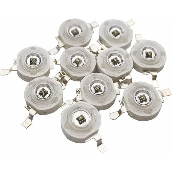 SHIQI-10 pcs High Power Led Chip 3W Infrared (IR 850nm / 400mA - 500mA / DC 1.4V - 1.6V / 3 Watt) SMD COB Light Emitter Diode Components 3 W Night Vision Bulb Lamp for DIY Lighting/CCTV Cameras