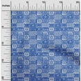 thumbnail image 1 of oneOone Viscose Jersey Blue Fabric Geometric African Sewing Material Print Fabric By The Yard 60 Inch Wide, 1 of 5