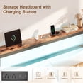 thumbnail image 4 of E-motie Queen Size Bed Frame with Storage Headboard, Heavy Duty Platform Bed Frame with Charging Station and LED Light, Easy to Assemble, No Box Spring Required, Black, 4 of 9