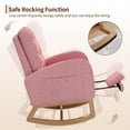 thumbnail image 3 of Rocking Chair Modern,Upholstered Glider Chair for Nursery,Comfy Armchair with Side Pocket for Living Room, 3 of 8
