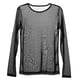 thumbnail image 5 of Blusa de malla transparente para mujer, cuello redondo, manga larga, malla, transparente, para fiesta, lisa, talla XL, 5 of 5