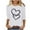 White B, variant on WRKEKC 3/4 Sleeve Tops for Women Round Neck Valentine Print Casual Loose Fit T Shirt for Daily Wear and Style