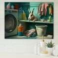 thumbnail image 2 of Designart Funny Rabbit Doing Laundry III Canvas Wall Art, 2 of 5