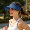 thumbnail image 3 of Sun Visor Hats for Women Men, Lightweight Sun Hat for Summer Sports, Outdoor UV Protection Visor for Hiking Running Fishing and Gardening, Breathable Wide Brim Sun Visor (Blue), 3 of 6