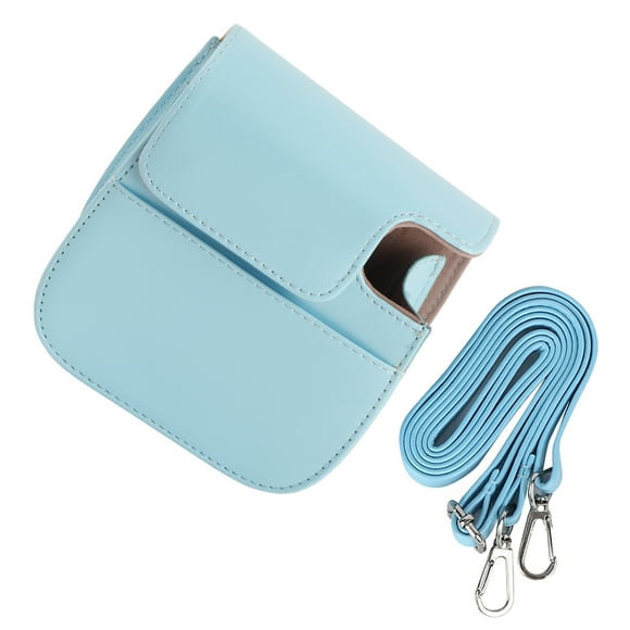 Estuche de piel sintética con correa para el hombro para cámara Fujifilm Instax Mini 11 (azul)