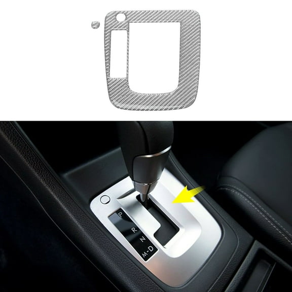 Unique Bargains ABS Gear Shift Knob Button Cover for Subaru Impreza 2012-2014 Console Gear Panel Decal Trim Sticker Interior Accessories Silver Tone
