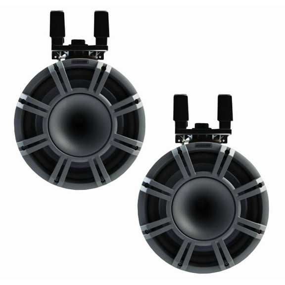 Kicker KMTC11 Marine Audio Charcoal 11" Speaker Boat Tower Horn Pair 44KMTC114C