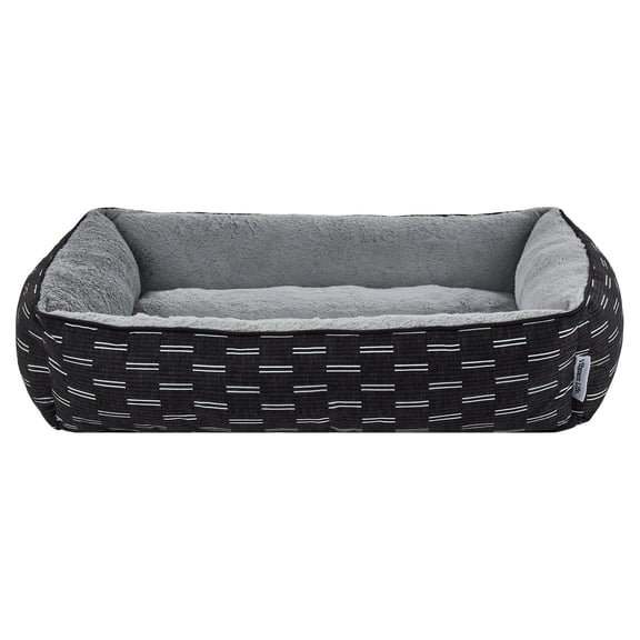 Vibrant Life Large Lounge Style Pet Bed, Black and White, 27" x 36"