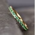 thumbnail image 3 of Emerald Wedding Full Eternity Band Matching Stacking Engagement Ring 925 Sterling Silver Yellow Gold Plated Gemstone Jewelry For Women Gift By KIRAN FINE JEWELS, 3 of 5