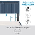 thumbnail image 4 of Boyd Sleep Senata Blue Linen King Size Fully Upholstered Platform Bed Frame with Adjustable Headboard, 4 of 14
