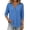 Dark Blue, variant on Ziynglg Boho Shirts for Women V Neck Eyelet 3/4 Length Sleeve V Neck Tops Summer Loose Pajama Casual Blouses