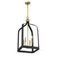 thumbnail image 4 of Sheffield 4-Light Pendant in Matte Black with Warm Brass Accents, 4 of 6