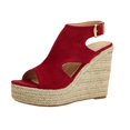 thumbnail image 2 of Zapatos de mujer Casual Peep Toe Cuñas Tacones súper altos Hebilla Correa Sexy Sandalias de suela de paja Wmkox8yii sa4133, 2 of 9