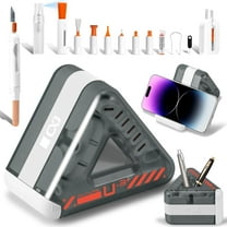 Finopo Electronic Keyboard Cleaner for MacBook Pro iPhone, Computer Laptop Tablet PC Car Flat Screen Cleaning Spray Brush Pen for Smart TV Phone Camera Lens, Cool Office Desk Gadgets Gifts, Gray