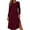 Wine, variant on Omexry Work Dresses for Women Women's Fashion And Leisure Splicing Long Sleeve Round Neck Loose And Comfortable Dress