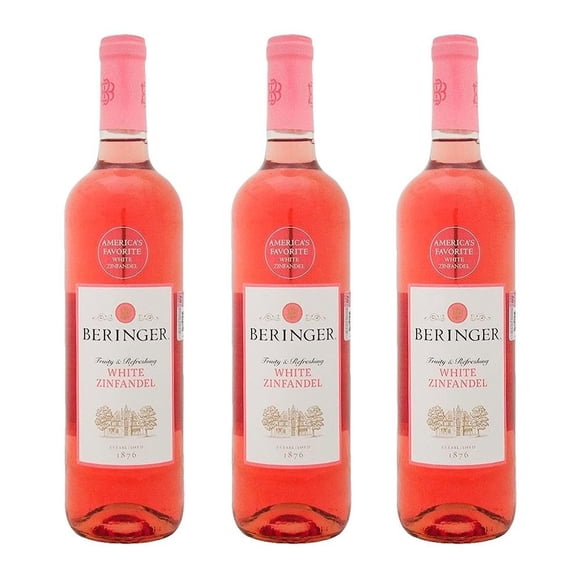 Paquete 3 botellas Vino Rosado Beringer White Zinfandel 750 ml