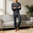 thumbnail image 6 of Xdegoge Mens Union Suit One Piece Pajamas Thermal Henley Sleepwear Button Down Long Johns Full Body Jumpsuit Casual Comfy Nightwear Loungewear Base Layer, 6 of 9