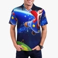 thumbnail image 2 of Lsque Mario Pattern Golf Shirts for Men Dry Fit Print Moisture Wicking Performance Short Sleeve Polo Shirt-Small, 2 of 7