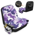 thumbnail image 3 of Uorisanigo Riding Lawn Mower Seat Cover with Drink Pockets, Comfort Purple Camouflage Tractor Seat Cover Compatible with John Deere/Craftsman/Cub Cadet/Kubota, Universal Lawn Mower Seats Covers, 3 of 7