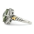 thumbnail image 3 of Auriga 925 Sterling Silver and Gold Green Quartz Engagement Ring Size 6 for Women, 3 of 6