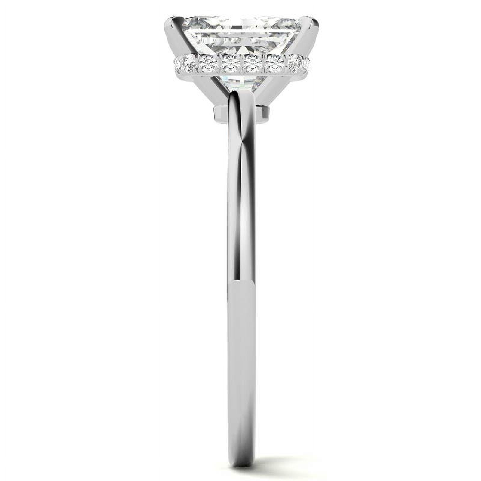 Solitaire Brilliance 2.5CT Radiant Moissanite Engagement Ring for Women 14K White Gold, 8 US
